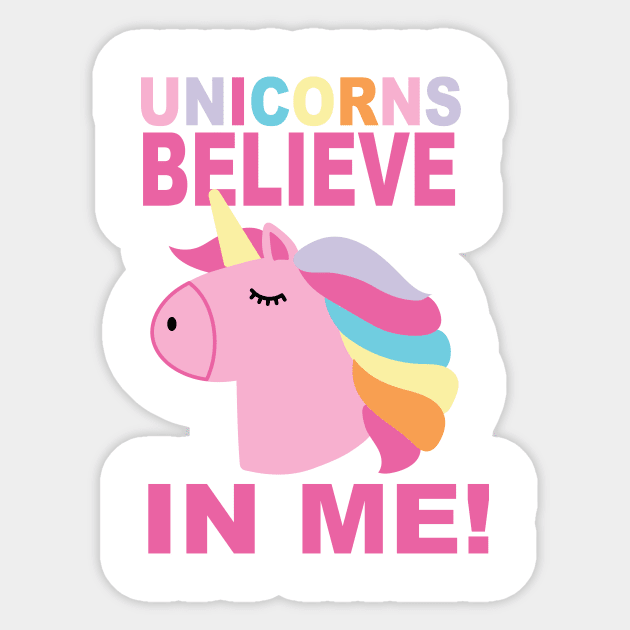 UNICORNS BELIEVE IN ME Sticker by ART_BY_RYAN